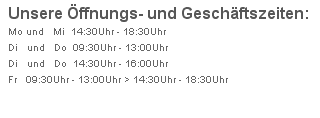oeffnungszeiten